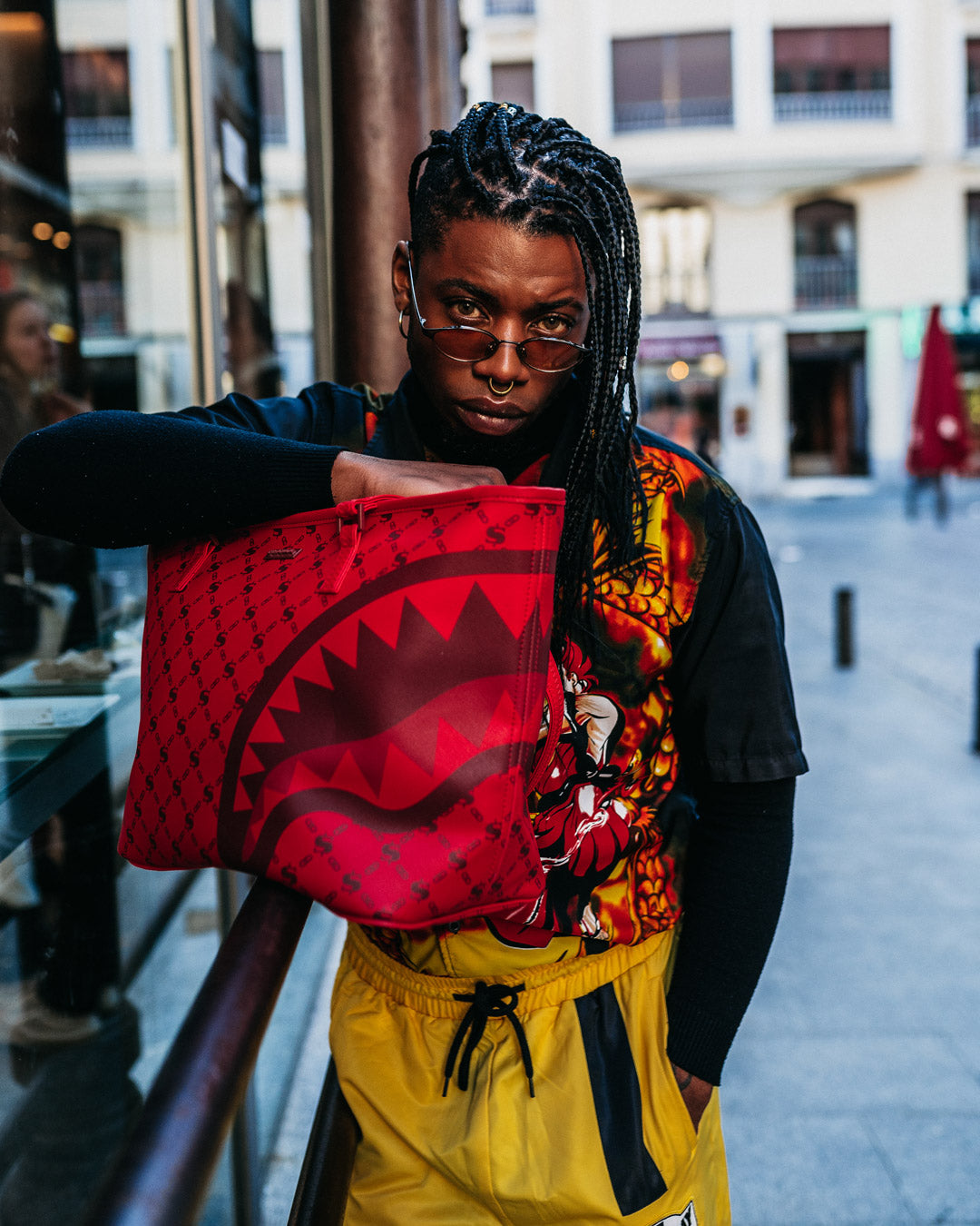 MONEY PATTERN BRICK TOTE