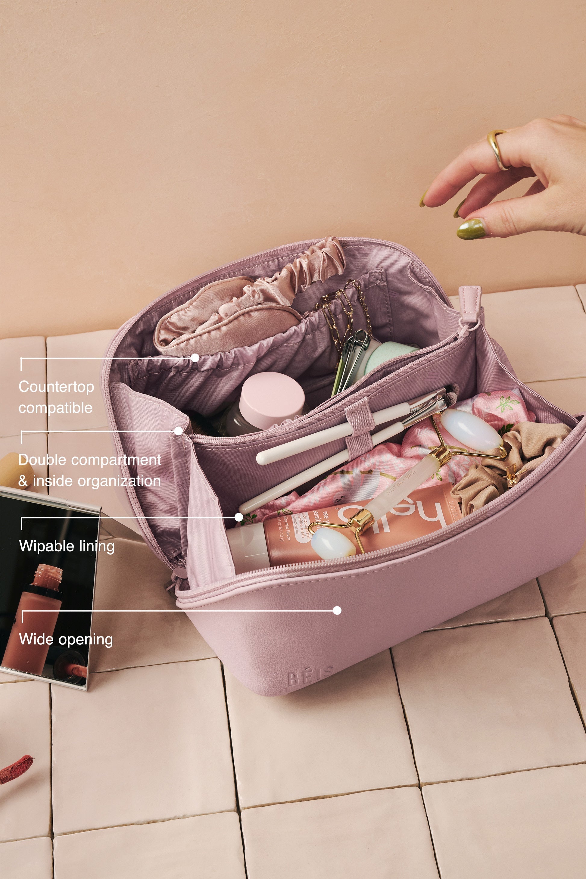 The Essential Toiletry Kit in Wicked Pink