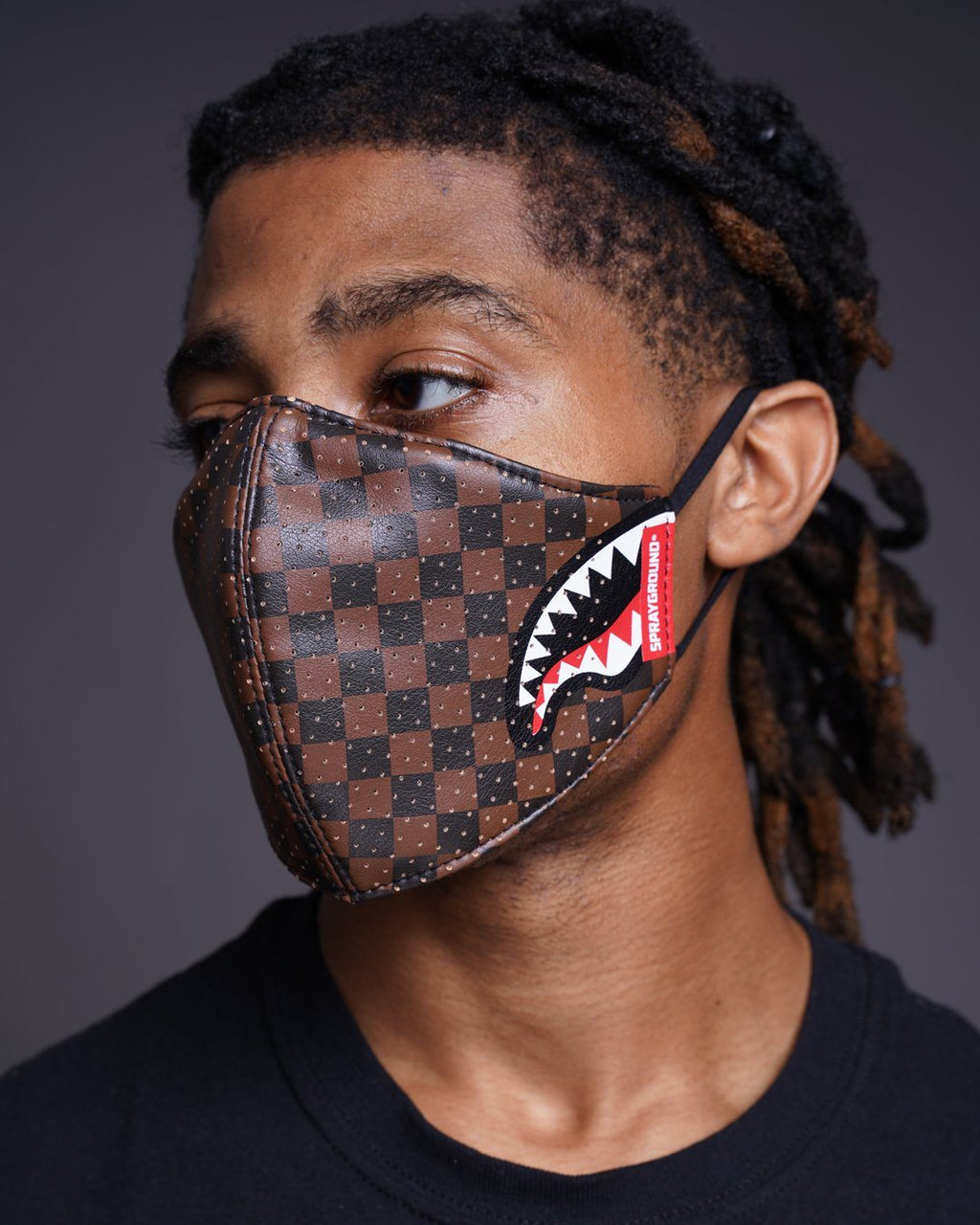 SHARKS IN PARIS VEGAN LEATHER FACE MASK