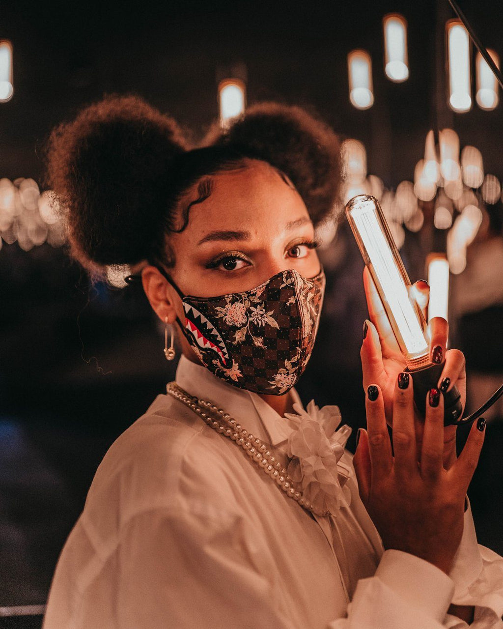 SHARKFLOWER VEGAN LEATHER FACE MASK