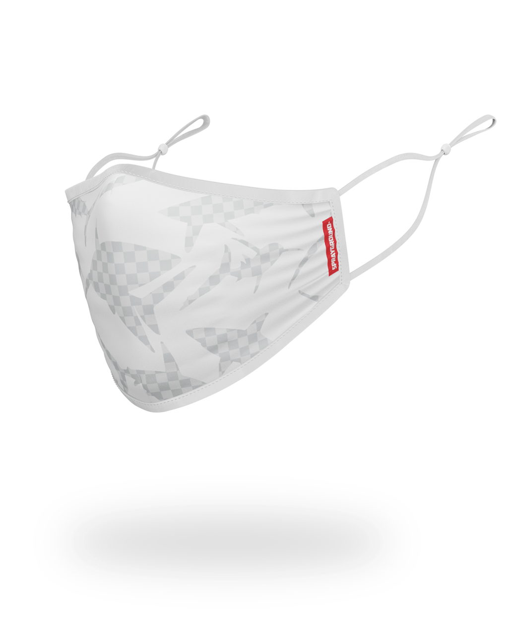 SHARK CHECK (WHITE) FACE MASK