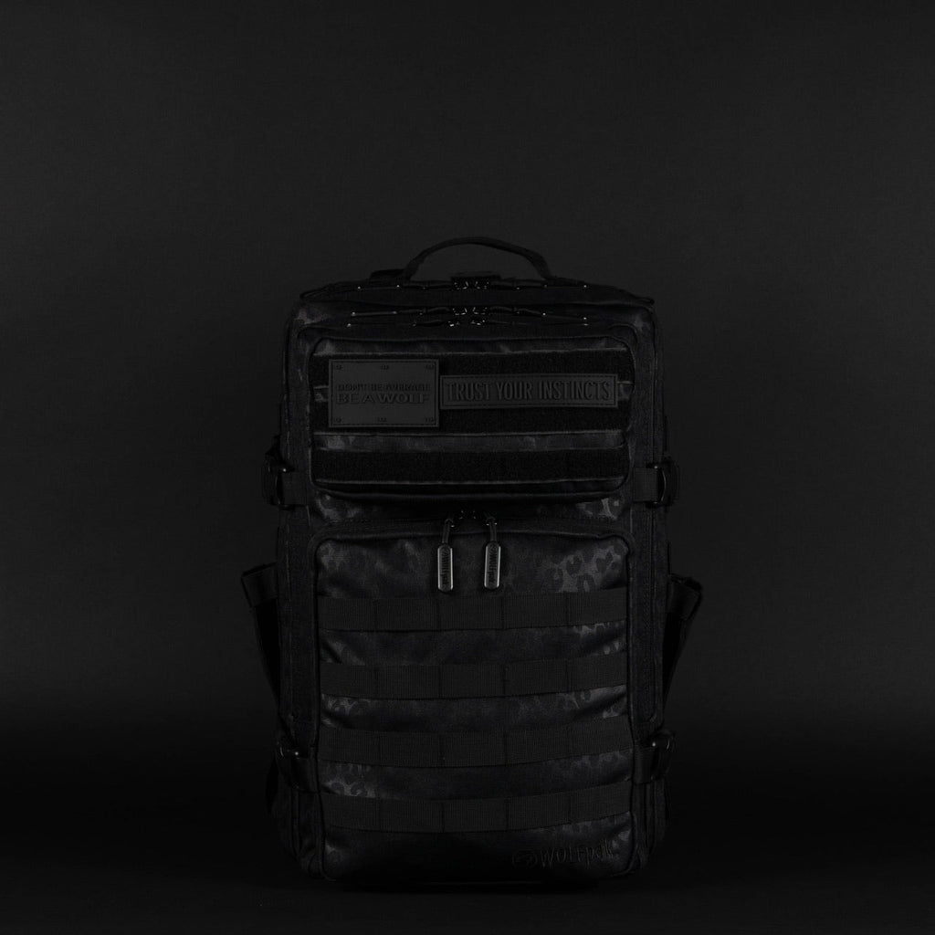 45L Backpack Black Leopard