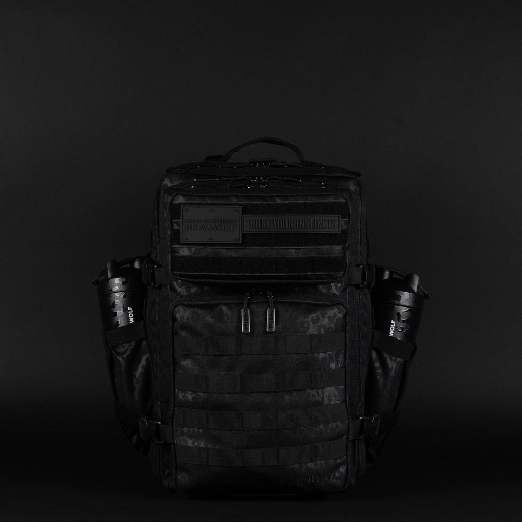 45L Backpack Black Leopard