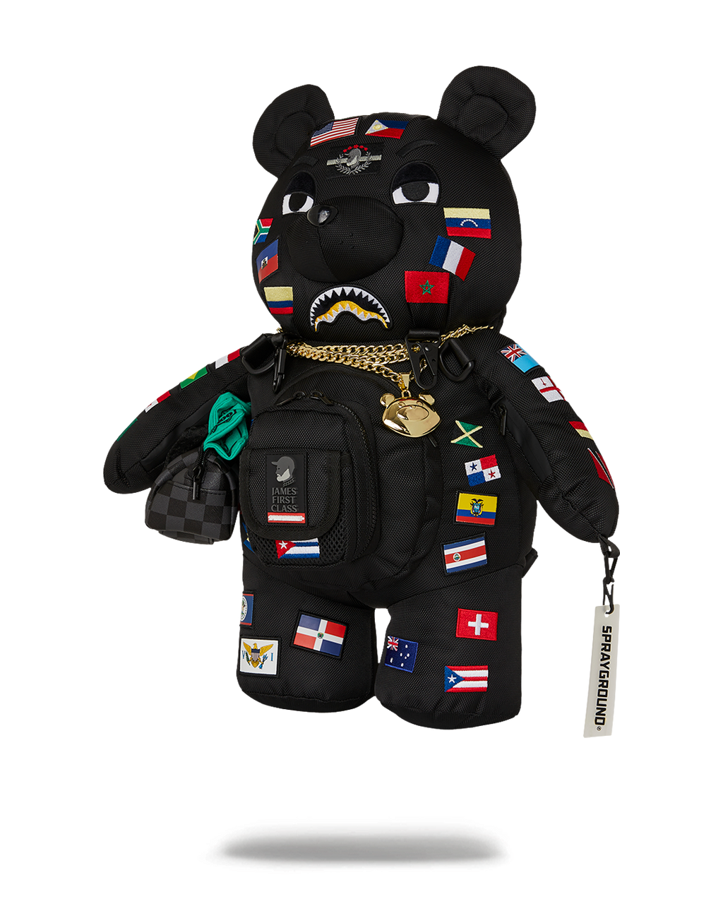 JAMES FIRST CLASS GLOBAL FLAGS MONEYBEAR BACKPACK