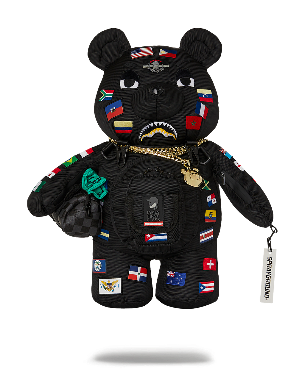 JAMES FIRST CLASS GLOBAL FLAGS MONEYBEAR BACKPACK