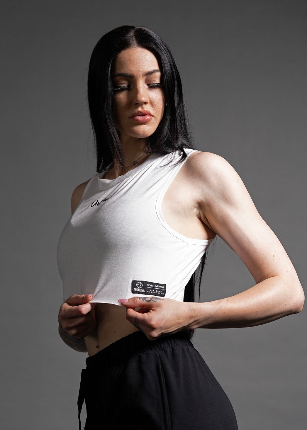 Women's Script Cropped Tank (SALE)