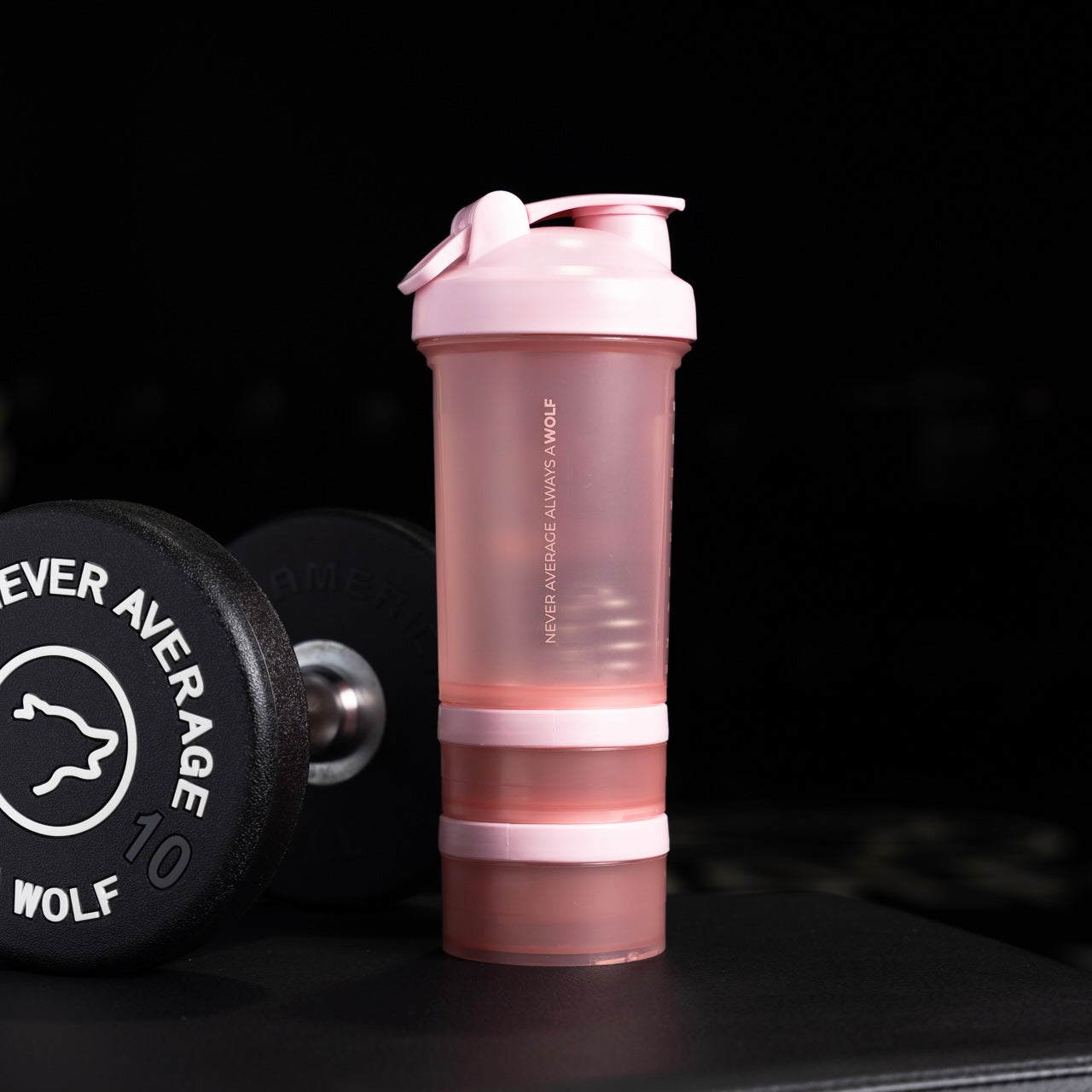 Pink Shaker Bottle With Storage Compartments
